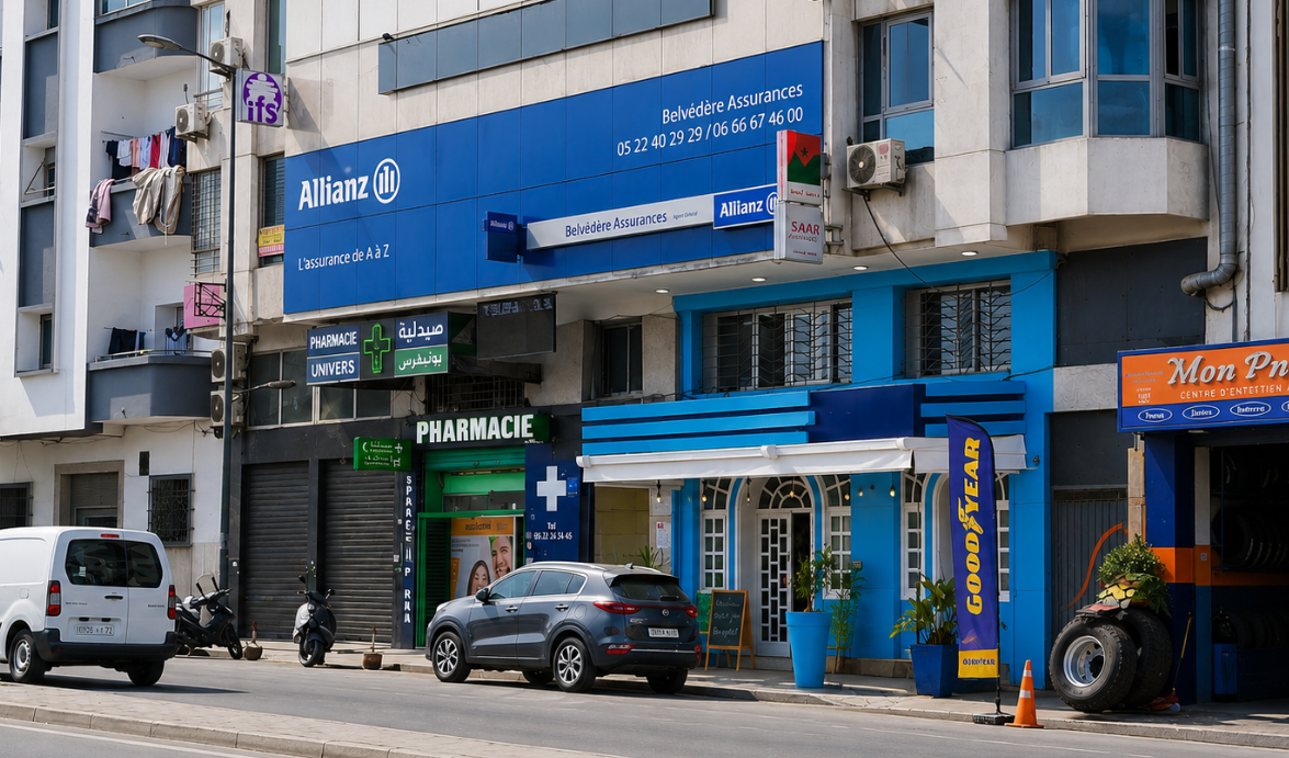 Façade Pharmacie Univers Belvédère Casablanca — vue de la rue