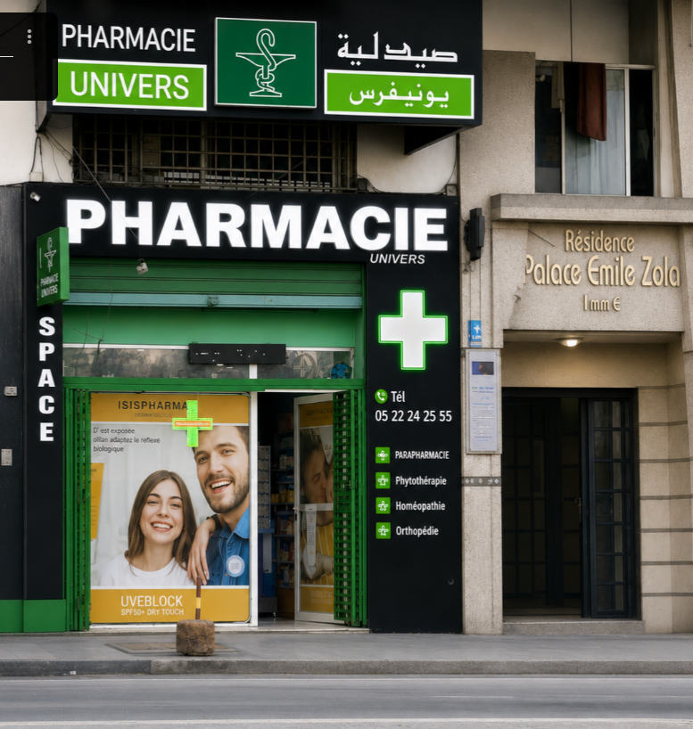Enseigne Pharmacie Univers Belvédère Casablanca